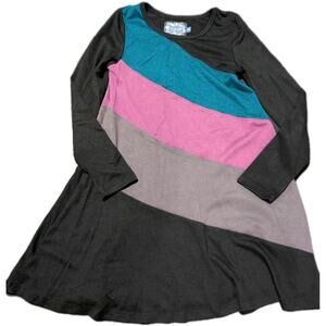 Truly Me Girl's Dress Striped Print Size 10 Tunic Modern Geometric Casual EUC